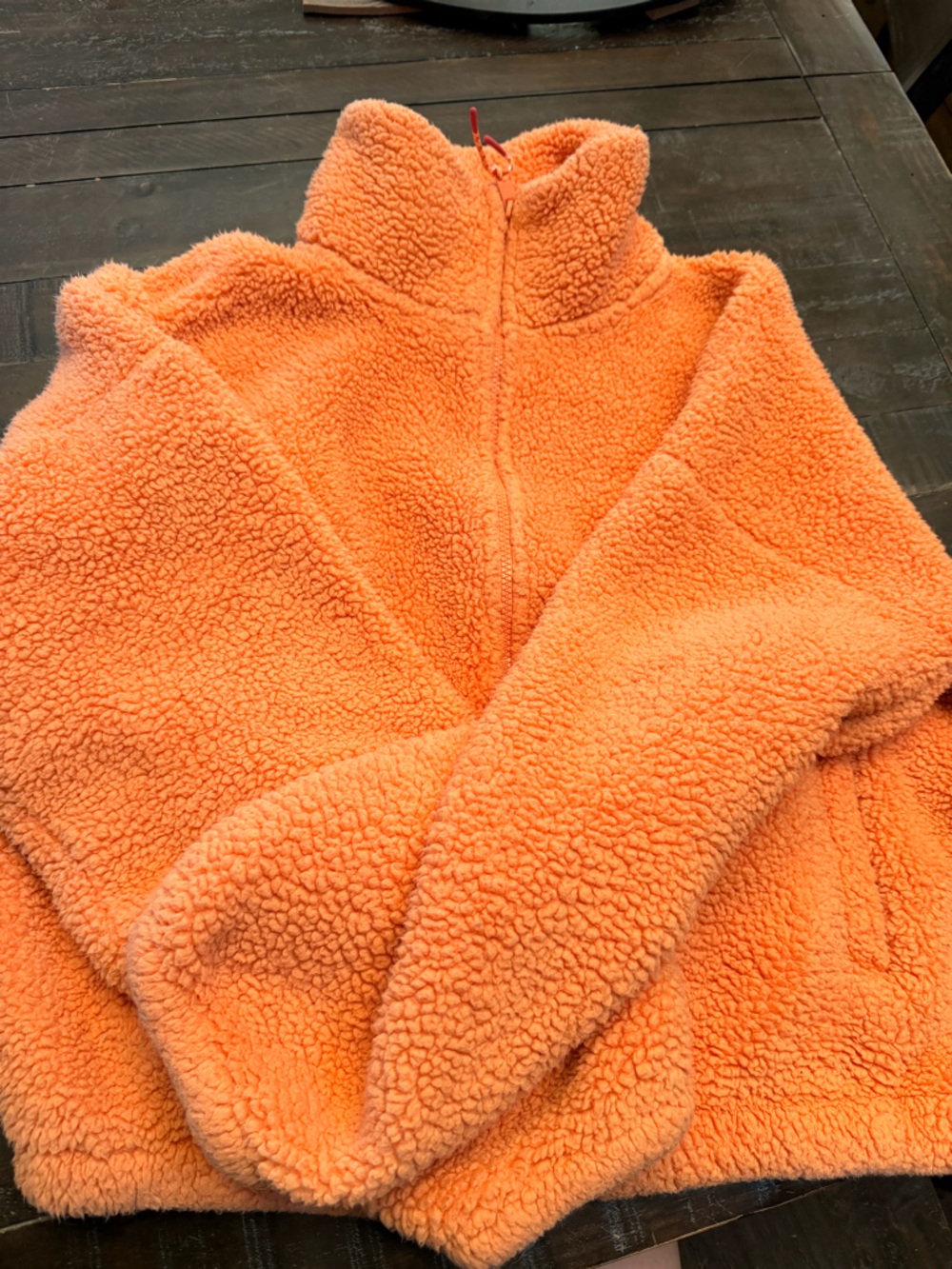 American Eagle Outfitters Bright Orange Sherpa Hoodie